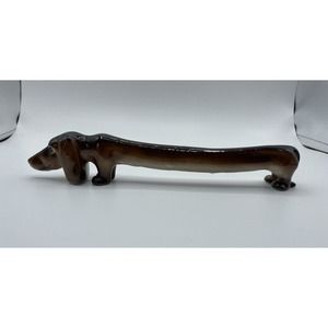 Vintage Rare Long Dachshund Dog Salt Pepper Shaker Craftsman China Japan Kitsch